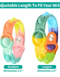 HYSZXUS Stress Relief Wristband Push Bubble Sensory Fidget pop it Bracelets Toy,Wearable Push Pop Bubble Fidget Hand Finger Press Silicone Bracelet Toy for Kids and Adults ADHD ADD Autism-2 Pcs
