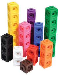 edxeducation Math Cubes - Set of 100 - Math Manipulatives - Classroom Learning Supplies, Homeschool Supplies, Preschool Learning, Counting Toys, Linking Cubes, Math Linking Cubes
