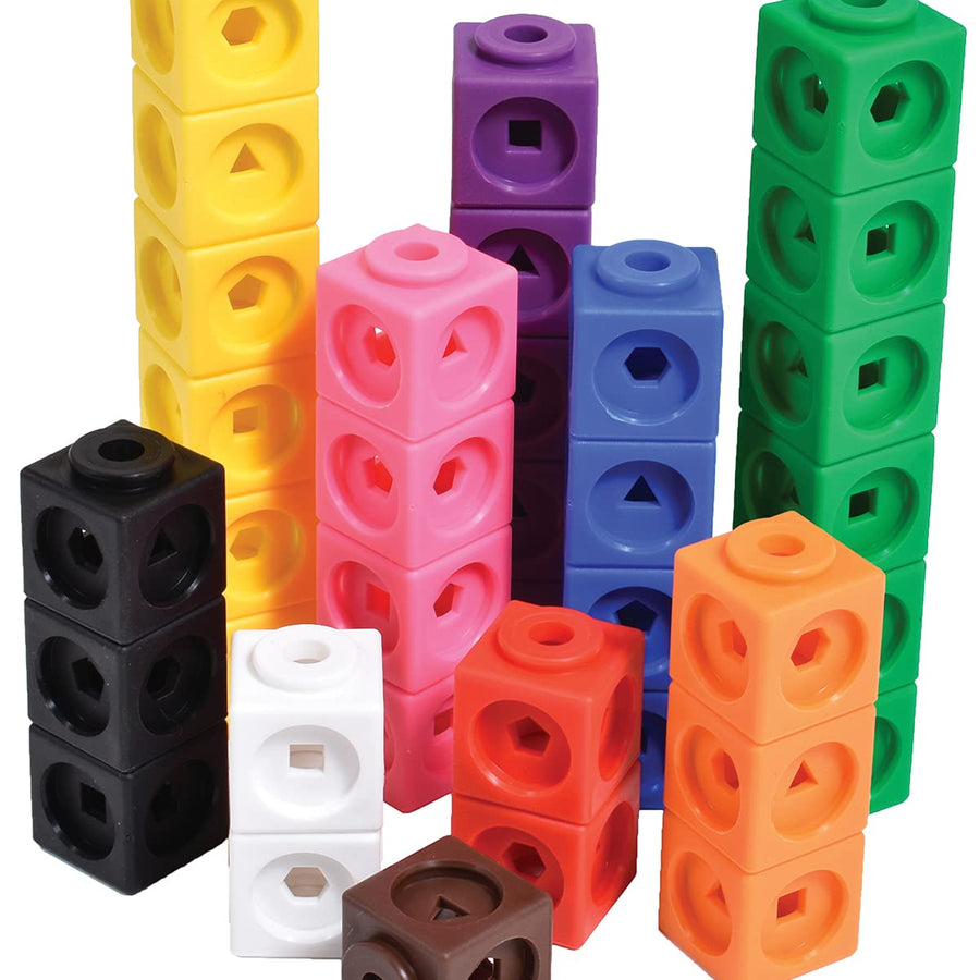edxeducation Math Cubes - Set of 100 - Math Manipulatives - Classroom Learning Supplies, Homeschool Supplies, Preschool Learning, Counting Toys, Linking Cubes, Math Linking Cubes