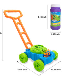 Lydaz Bubble Mower for Toddlers, Kids Bubble Blower Machine Lawn Games, Outdoor Push Toys, Halloween Christmas Birthday Toys Gifts for Preschool Baby Boys Girls
