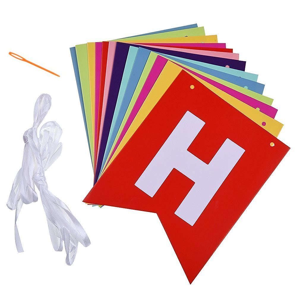 Fecedy Colorful Happy Birthday Banner Bunting