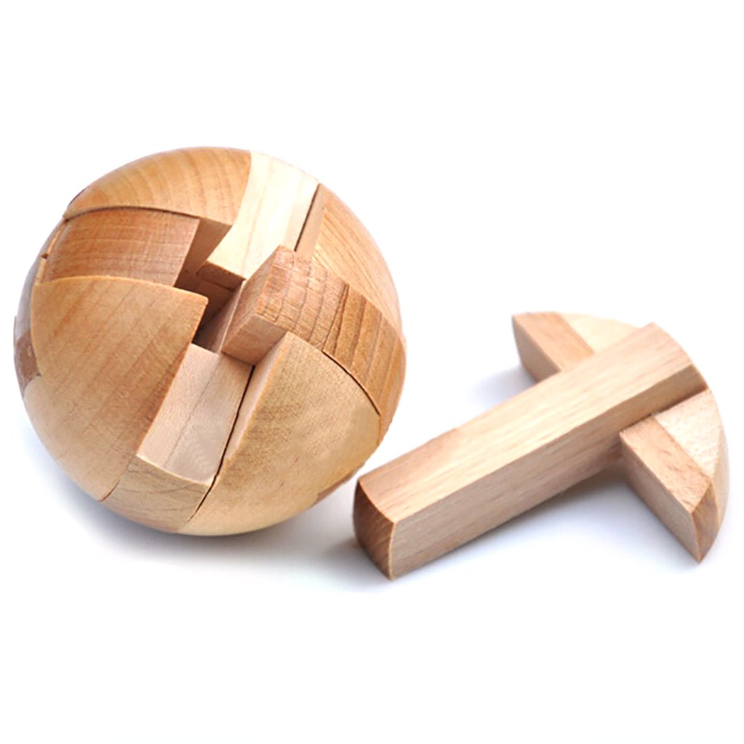 KINGOU Wooden Puzzle Magic Ball Brain Teasers Toy Intelligence Game Sphere Puzzles for Adults/Kids