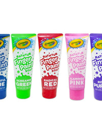 Crayola Bathtub Fingerpaint 5 Color Variety Pack, 3 Ounce Tubes (Bluetiful Blue, Screamin' Green, Radical Red, Flamingo Pink, Royal Purple)
