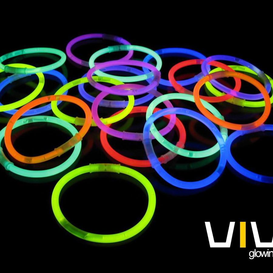 Vivii Glowsticks, 100 Light up Toys Glow Stick Bracelets Mixed Colors Party Favors Supplies (Tube of 100)