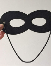 2pcs Black Superhero Felt Eye Masks Halloween Dress Up Masks Cosplay Half Masks with Elastic Rope

