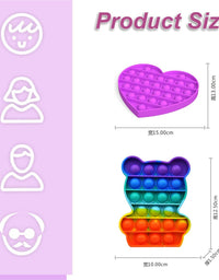 (4 Pack) Fidget Sensory Toy, LEERUI Bubble Popper Squeeze Sensory Toys for Kids Adults, 1PCS-Astronaut,1PCS Heart with Pink Color and 2PCS Random Shape&Color
