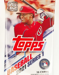 Topps 2021 Series 1 Major League Baseball Cards | 16 Cards in A Factory Sealed Retail Pack | 70th Anniversary! | Exclusive Trading Cards!
