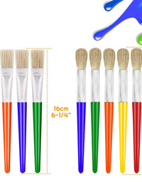 10Pcs Paint Brushes for Kids, Anezus Kids Paint Brushes Toddler Large Chubby Paint Brushes Round and Flat Preschool Paint Brushes for Washable Paint Acrylic Paint
