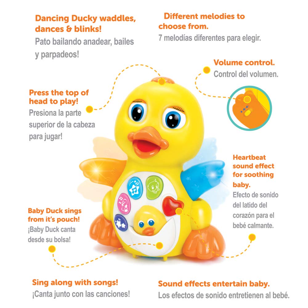 JOYIN Baby Musical Toy Dancing Walking Yellow Duck Baby Toy with Music and LED Lights, Infant Light Up Toys, Activity Center for Toddlers, Baby Learning Development Toy