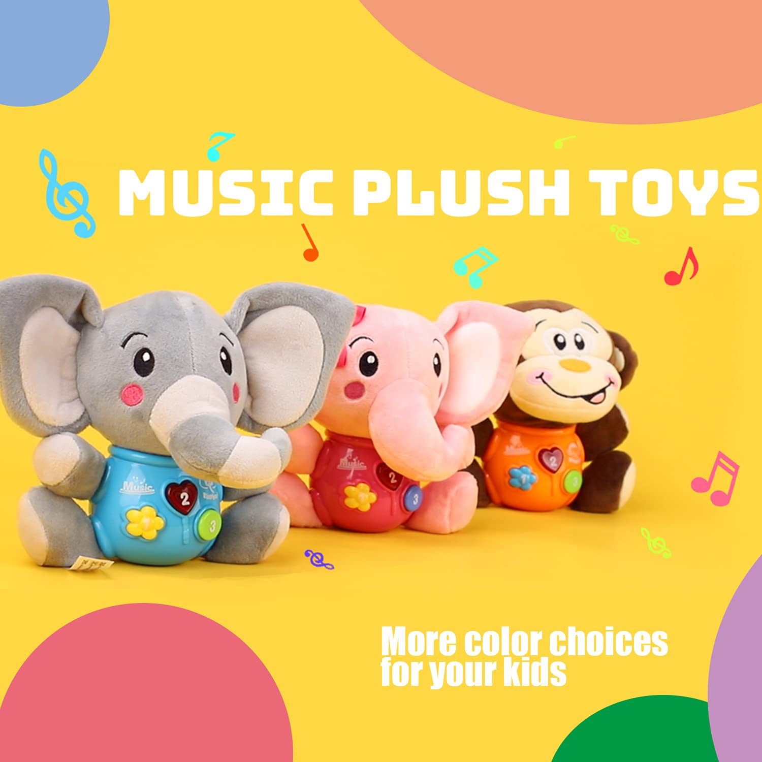 STEAM Life Plush Elephant Baby Toys - Newborn Baby Musical Toys for Baby 0 to 36 Months - Light Up Baby Toys for Infants Babies Boys Girls Toddlers Baby Gifts 0 3 6 9 12 Month