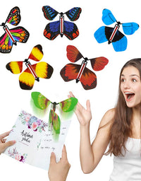 heytech Thanksgiving Day Magic Wind Up Flying Great Surprise Gift Butterfly in The Book Rubber Band Powered Magic Fairy Flying ,Thanksgiving Day Toy Great Surprise Gift (5 Packs)
