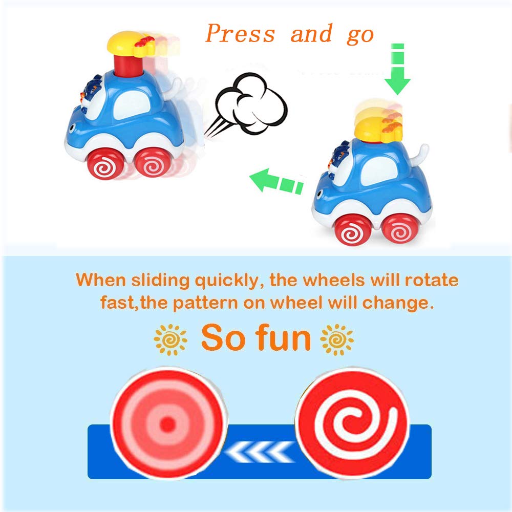 Baby Toy Cars for 1 Year Old Toddler Cartoon Wind up Cars for 2 Year Old Boys Birthday Gift Toys Age 1