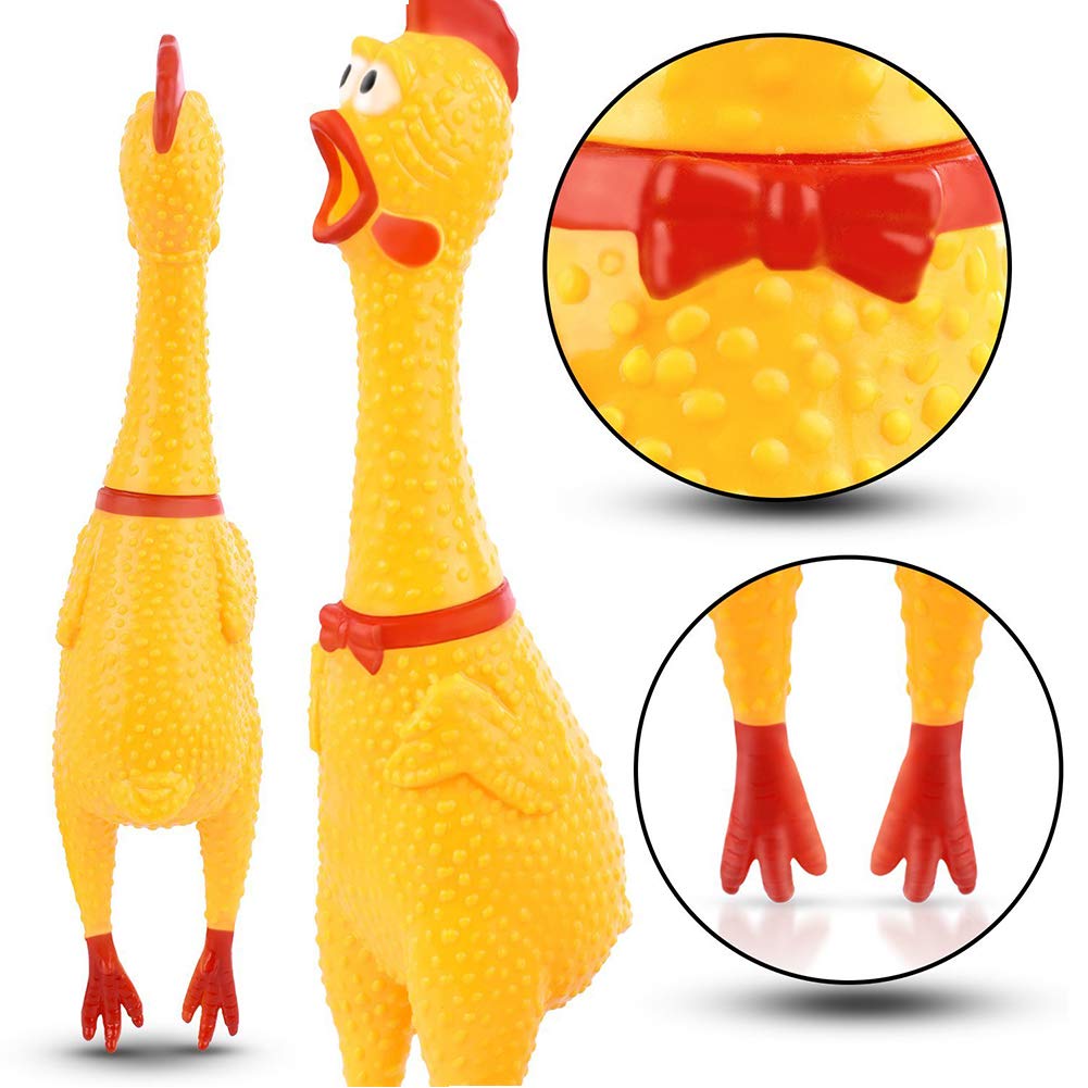 POPLAY Rubber Chicken /Squeeze Chicken, Prank Novelty Toy