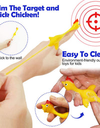 Namii W Slingshot Chicken Rubber Chicken Flick Chicken Flying Chicken Flingers Stress Gag Toys, Rubber Chicken Slingshot Funny Christmas Stuffers Easter Chicks Novelty Gifts for Kids (Yellow 10 Pcs)
