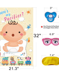 Pin the Pacifier on the Baby Game - Baby Shower Party Favors and Game - Pin the Dummy on the Baby Game

