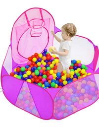 Eocolz Kids Ball Pit Large Pop Up Childrens Ball Pits Tent for Toddlers Playhouse Baby Crawl Playpen with Basketball Hoop and Zipper Storage Bag, 4 Ft/120CM, Balls Not Included
