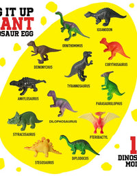 XXTOYS Dino Egg Dig Kit Dinosaur Eggs Jumbo Dino Egg with 12 Different Dinosaur Toys Dino Egg Kit for 5 Kids with 6 Digging Tools Party Archaeology Paleontology Educational Science Gift for Age 3-5
