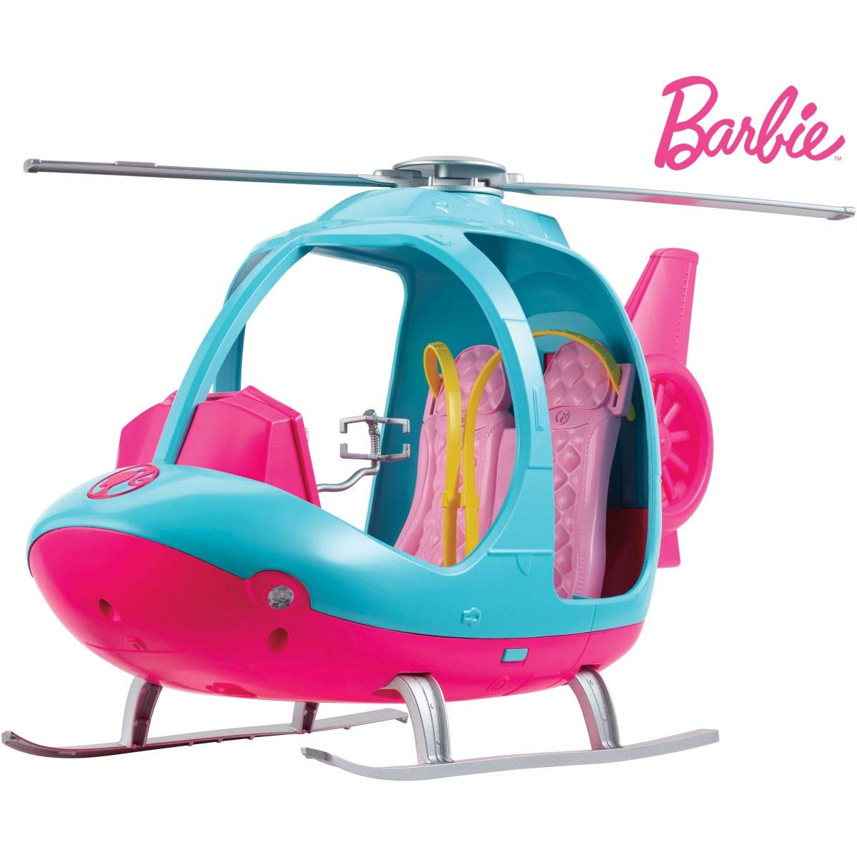 Barbie Helicopter, Pink and Blue with Spinning Rotor