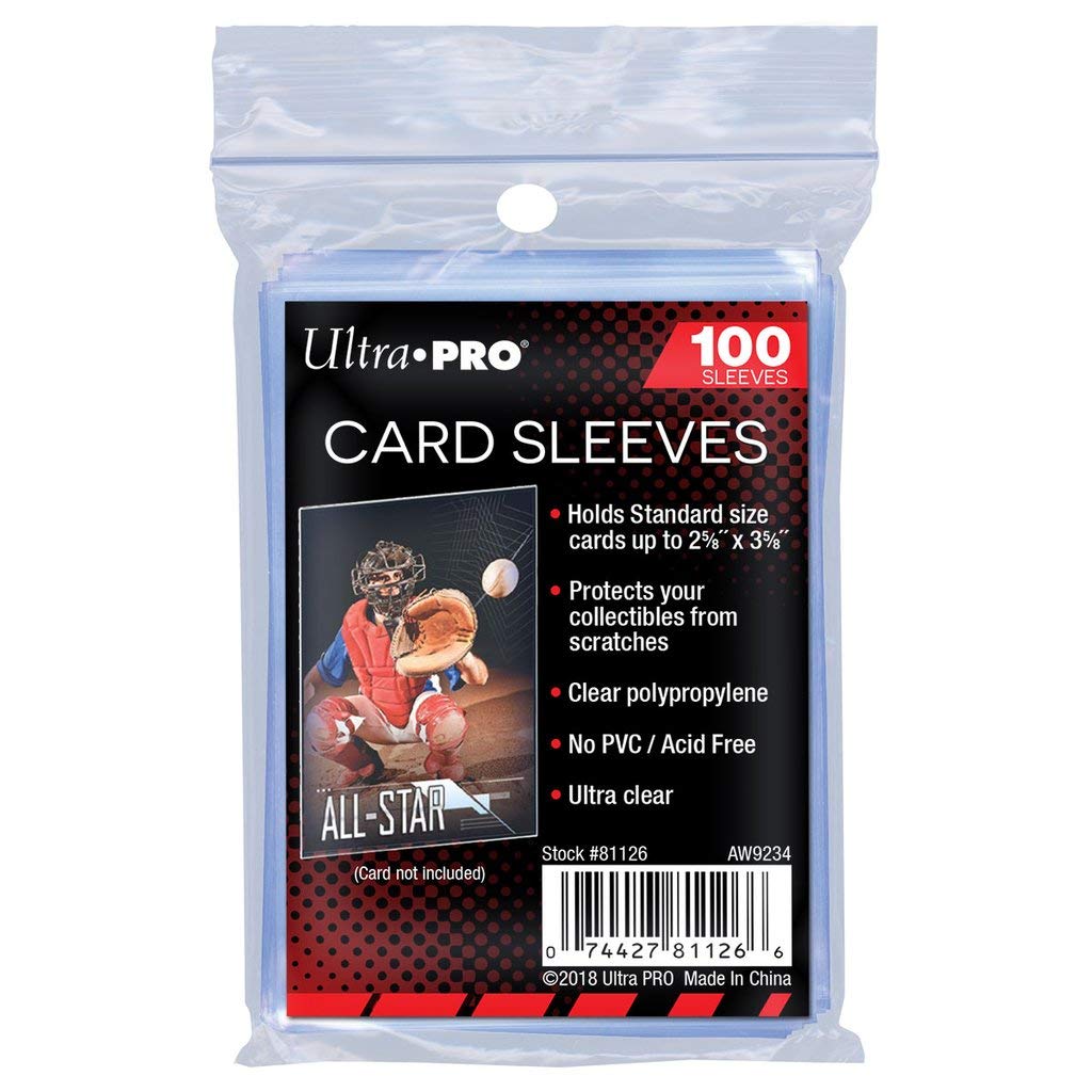Ultra Pro Soft Card Sleeves 2-5/8" X 3-5/8", Ultra Clear (100Count)