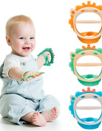 Baby Teething Toys for 0-6 and 6-12 Months Teethers 3packs for Infants, BPA-Free, Eco-Friendly Non-Toxic Silicone, Adjustable Wristband Chew Natural teethers for Babies
