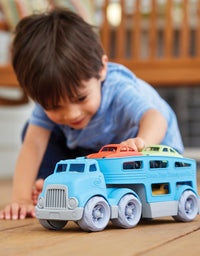 Green Toys Car Carrier, Blue - Pretend Play, Motor Skills, Kids Toy Vehicle. No BPA, phthalates, PVC. Dishwasher Safe, Recycled Plastic, Made in USA.
