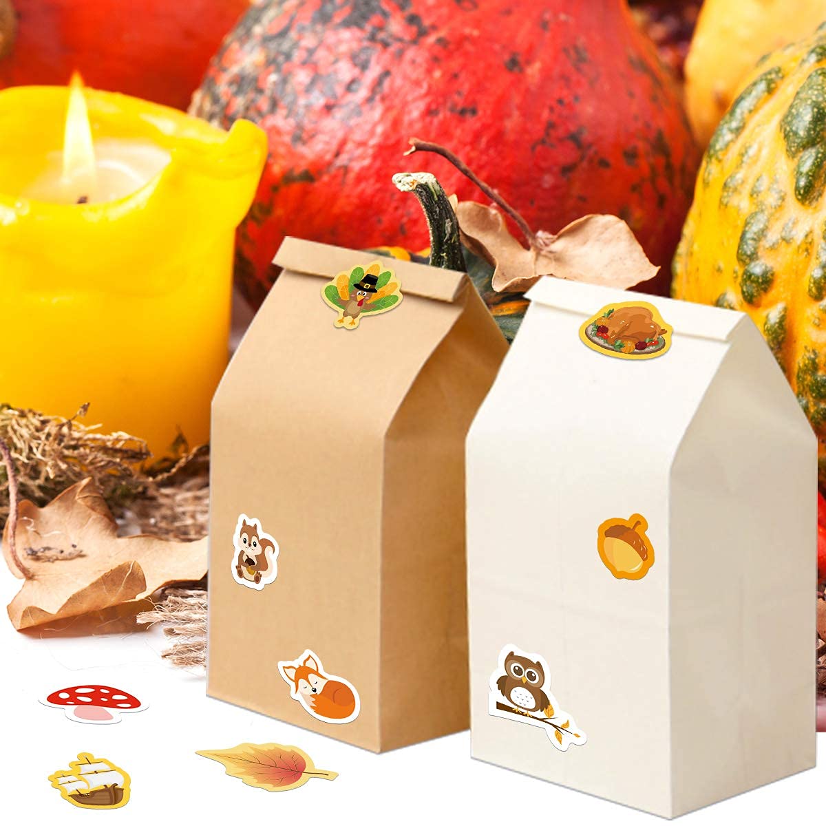 Thanksgiving Stickers for Kids 8 Sheets Thanksgiving Day Party Supply Classroom Reward