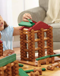 LINCOLN LOGS-Collector's Edition Village-327 Pieces-Real Wood Logs-Ages 3+ - Best Retro Building Gift Set for Boys/Girls-Creative Construction Engineering–Top Blocks Game Kit - Preschool Education Toy

