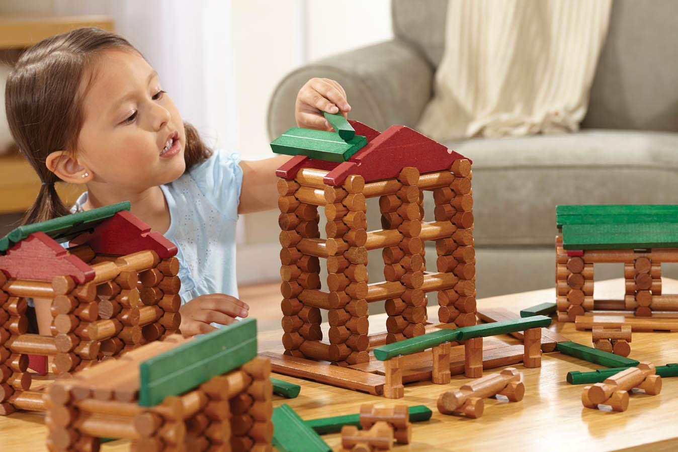 LINCOLN LOGS-Collector's Edition Village-327 Pieces-Real Wood Logs-Ages 3+ - Best Retro Building Gift Set for Boys/Girls-Creative Construction Engineering–Top Blocks Game Kit - Preschool Education Toy