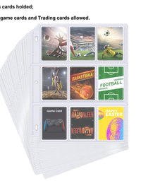 POKONBOY 288 Pockets Trading Card Storage Album Pages Card Collector Coin Holders Wallets Sleeves Card Binder Set Perfect for Skylanders, Top Trumps, Sports Cards
