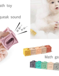 Soft Stacking Blocks for Baby Montessori Sensory Infant Bath Toys for Toddlee Toddlers Babies 6 9 Month 1 2 Year Old
