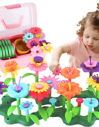 Girls Toys Age 3-6 Year Old Toddler Toys for Girls Gifts Flower Garden Building Toy Educational Activity Stem Toys(130 PCS)

