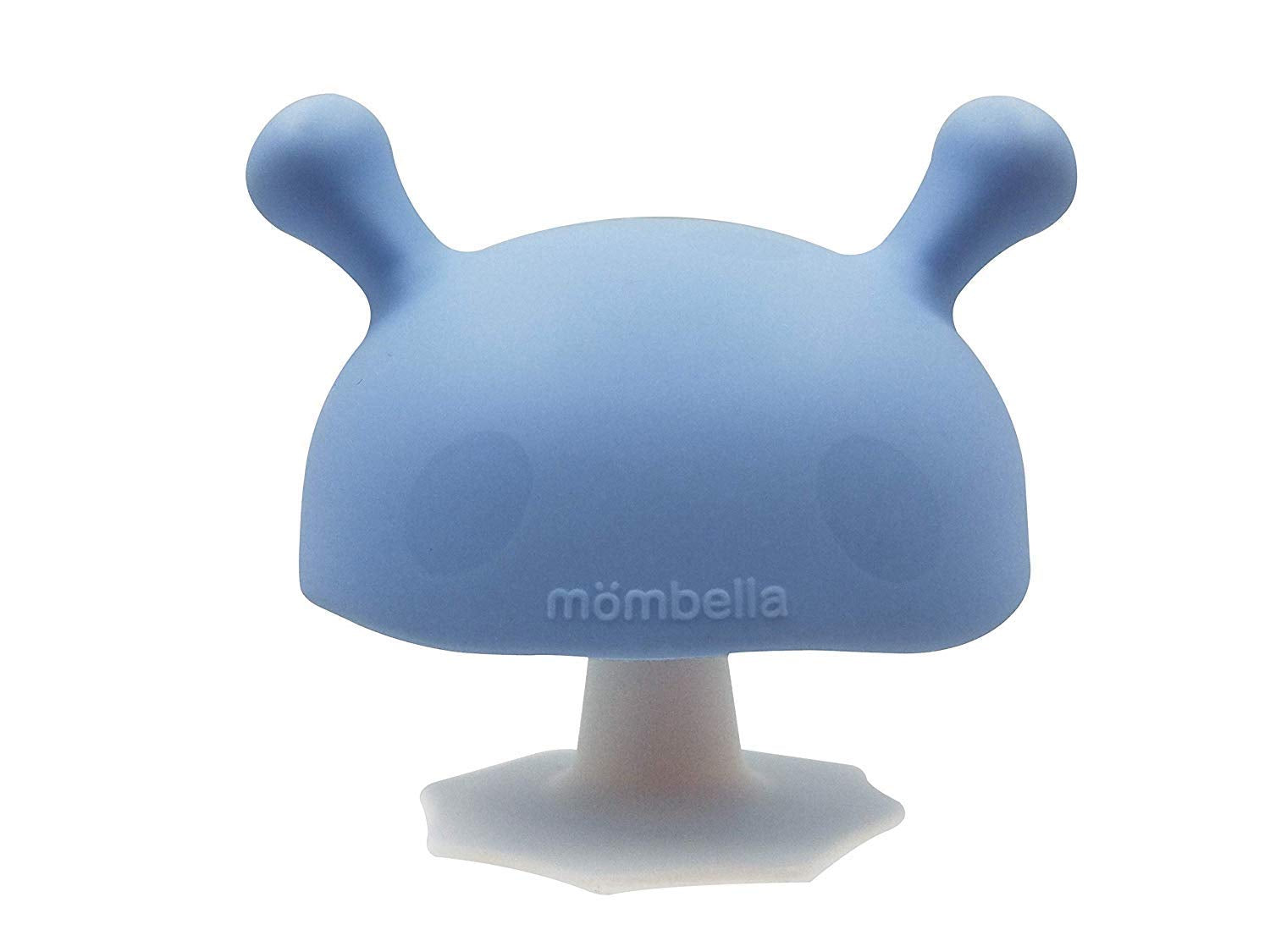 Mombella Mimi Mushroom Pacifier Shape Skin-Like Infant Soothing Teether Toy for 0-6 Months Sucking Needs Babies, Help with Breast Feeding weaning and Prevent Digit Sucking.Light Blue