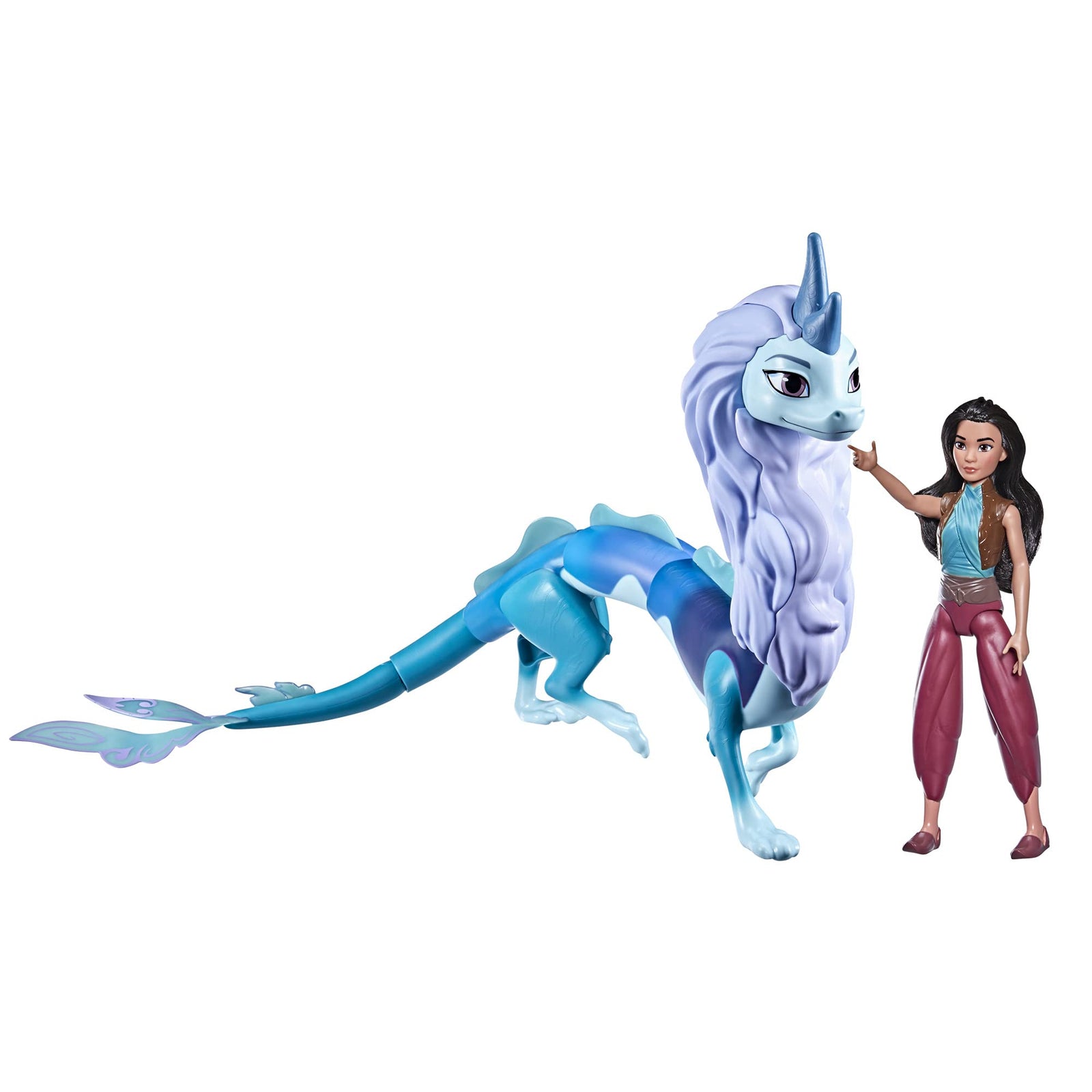 Disney's Raya and The Last Dragon Color Splash Raya and Sisu Dragon, Water Toy for Kids 3 and Up