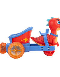 Dino Ranch Jon and Blitz Chariot Vehicle - Features Pull Back 5” Dino Blitz Chariot & 3” Dino Rancher Jon - Three Styles to Collect - Toys for Kids Featuring Your Favorite Pre-Westoric Ranchers

