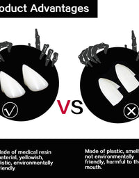 CPSYUB Cosplay Vampire Fangs, Cosplay Accessories Halloween Party Prop Decoration Fake Vampire Teeth, Werewolf Fangs Vampire Dentures for Kids / Adults (3 Pairs)
