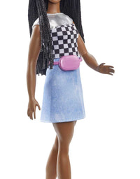 Barbie: Big City, Big Dreams Barbie “Brooklyn” Roberts Doll (11.5-in, Brunette Braided Hair) Wearing Shimmery Top, Skirt & Accessories, Gift for 3 to 7 Year Olds

