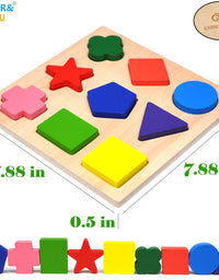 GYBBER&MUMU Wooden Preschool Colorful Shape Puzzle
