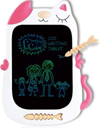 GJZZ LCD Drawing Doodle Board for 3-7 Year Old Girls Gifts,Writing and Learning Scribble Board for Little Kids - Pink White
