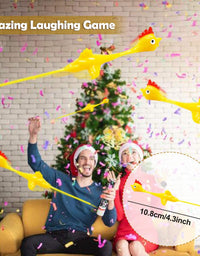 Namii W Slingshot Chicken Rubber Chicken Flick Chicken Flying Chicken Flingers Stress Gag Toys, Rubber Chicken Slingshot Funny Christmas Stuffers Easter Chicks Novelty Gifts for Kids (Yellow 10 Pcs)

