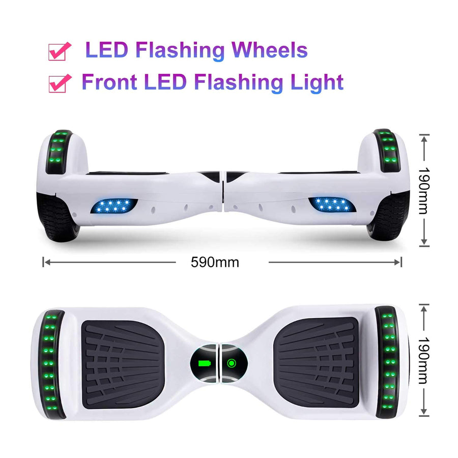 SISIGAD Hoverboard, with Bluetooth and Colorful Lights Self Balancing Scooter