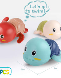 SEPHIX Go, Go! Cute Swimming Turtle Bath Toys for Toddlers & Kids (3 Pcs)
