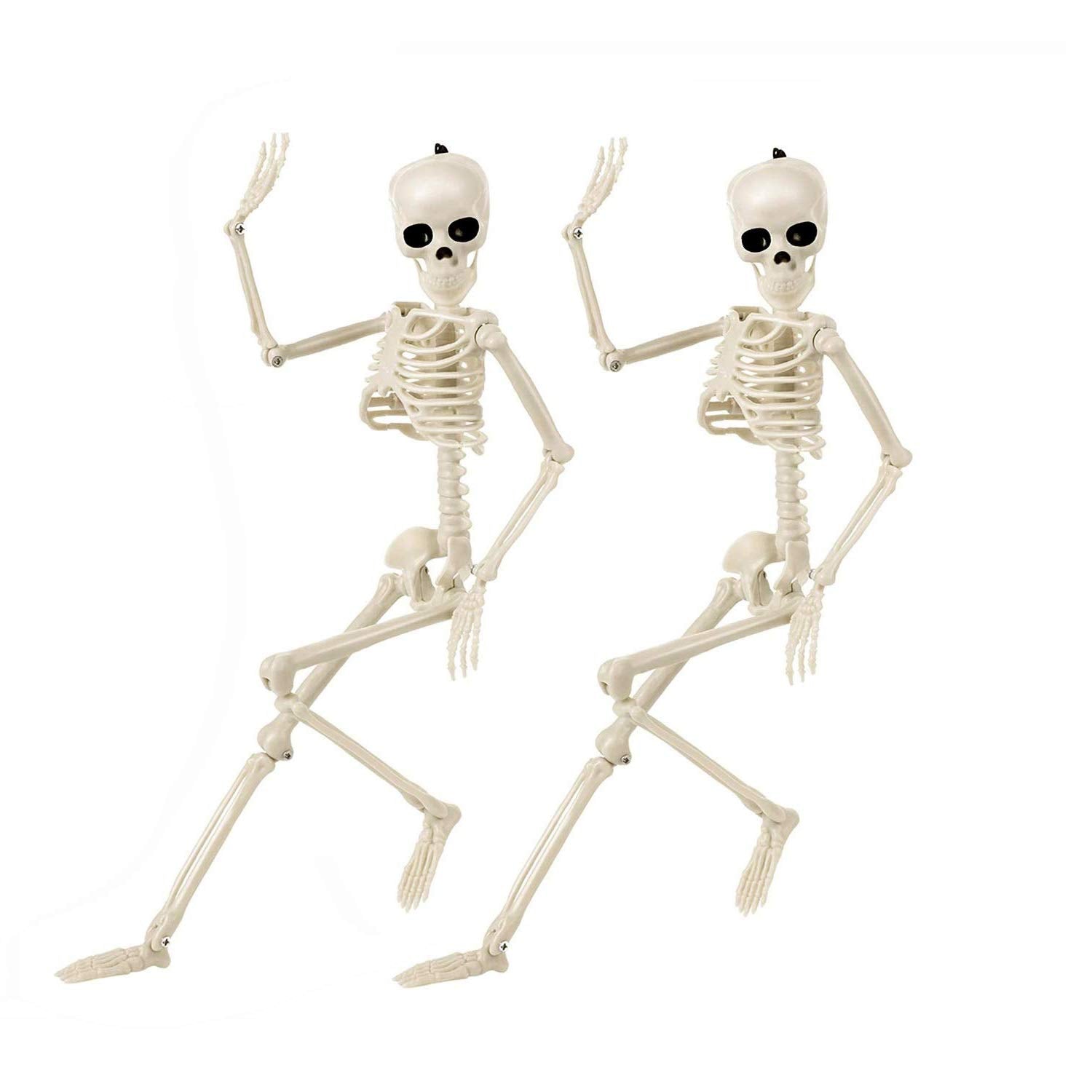 Halloween Skeletons Decorations Full Body Posable Joints 15'' Skeletons 2 Pack