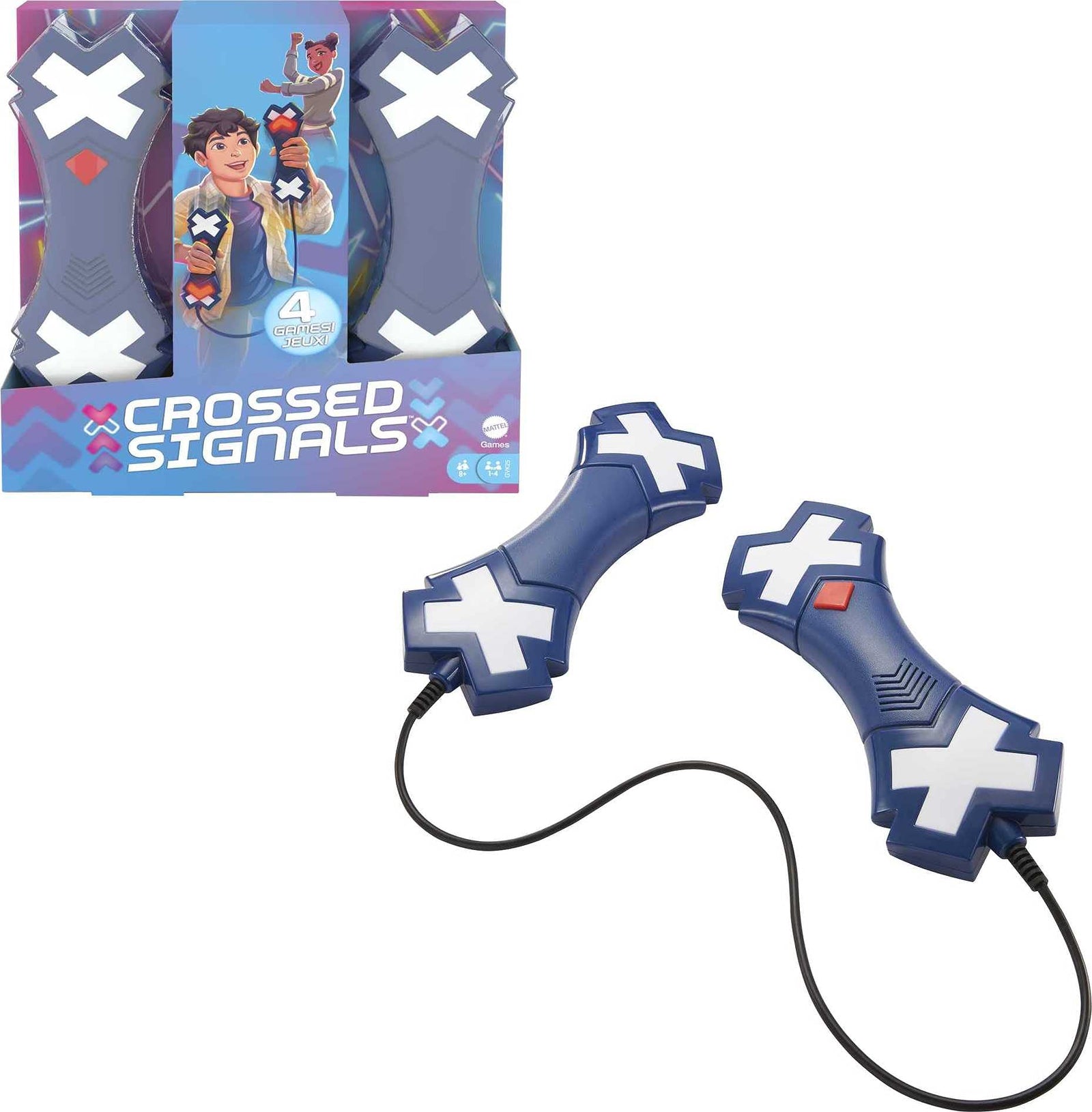 Mattel Crossed Signals Electronic Game with Pair of Talking Light Wands, Play Solo or with Up to 4 Players, Move Wands Up, Down or Shake, Gift for 8 Year Olds & Up