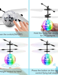YEZI Flying Ball Toys Two Pcs, RC Toy for Kids Boys Girls Gifts Rechargeable Light Up Ball Drone Infrared Induction Helicopter with Remote Controller for Indoor and Outdoor
