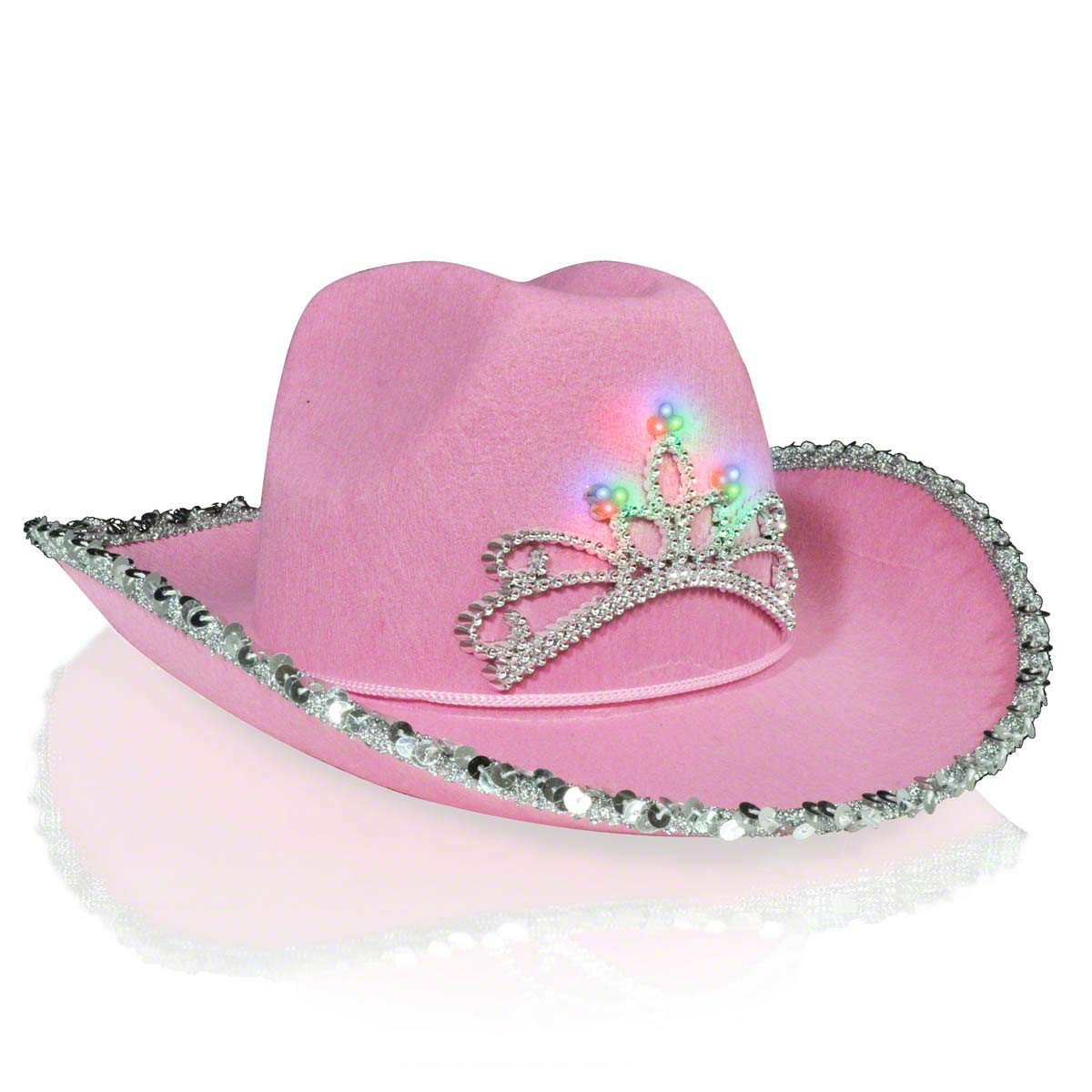 Light Up Country Western Pink Cowgirl Hat