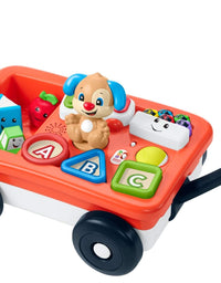 Fisher-Price Laugh & Learn Pull & Play Learning Wagon, pull-toy wagon with music, lights, and learning songs for babies & toddlers ages 6-36 months [Amazon Exclusive]
