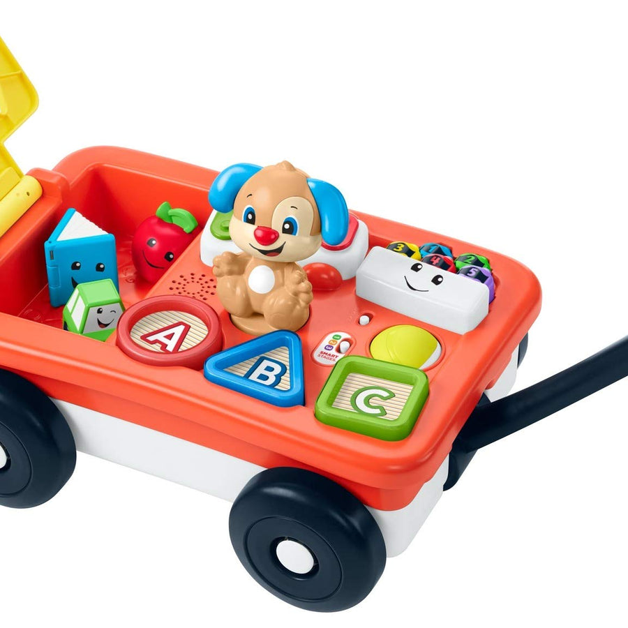 Fisher-Price Laugh & Learn Pull & Play Learning Wagon, pull-toy wagon with music, lights, and learning songs for babies & toddlers ages 6-36 months [Amazon Exclusive]