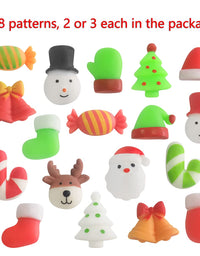 48 Pcs Christmas Mochi Squishy Toys,Mini Kawaii Squeeze Toy Stress Reliever Anxiety Packs for Kid Party Favors,Christmas Miniatures (Christmas)
