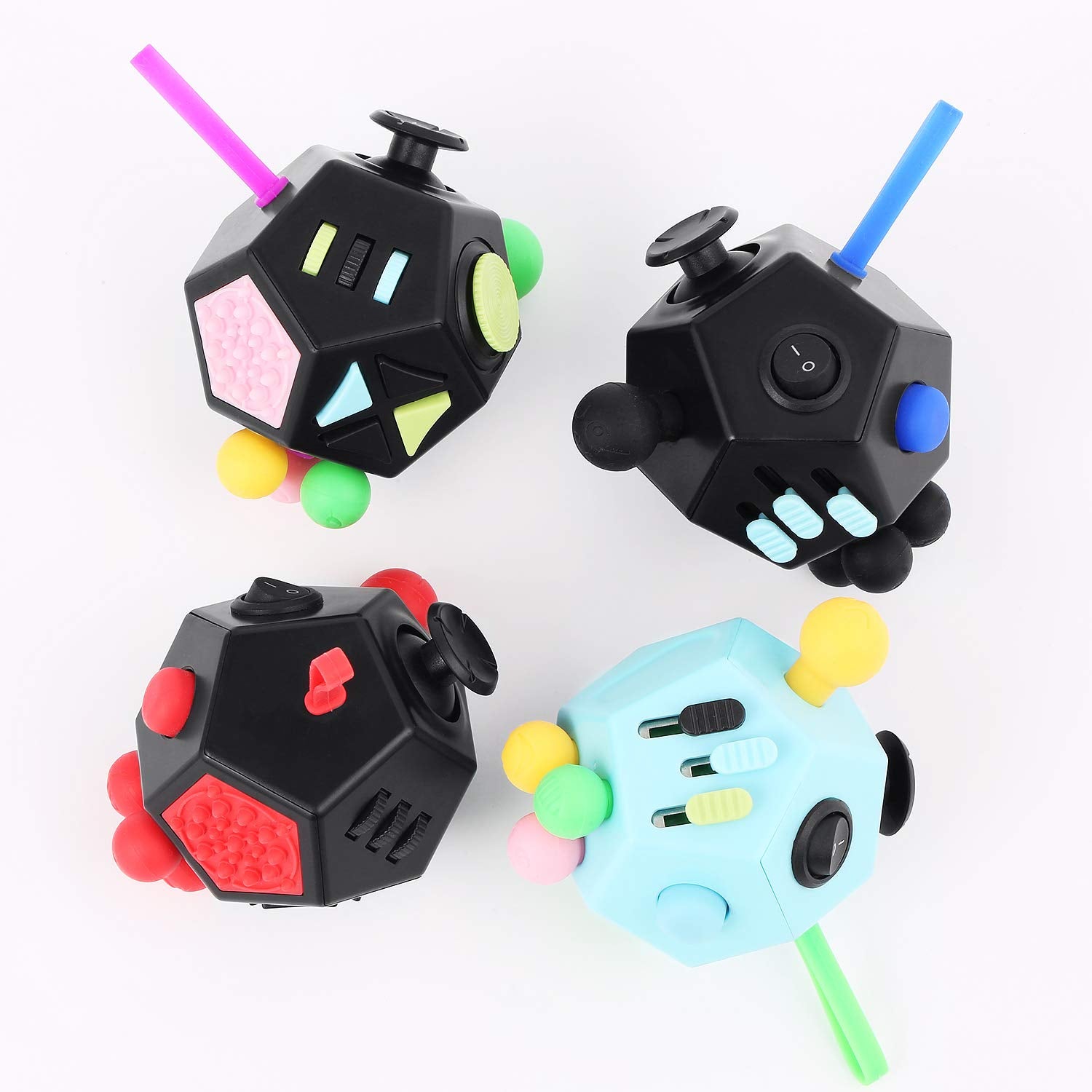 Fidget Dodecagon –12-Side Fidget Cube Relieves Stress and Anxiety Anti Depression Cube for Children and Adults with ADHD ADD OCD Autism (B3 Blue Sky)