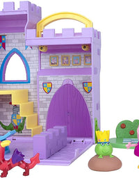 Peppa Pig Princess Fort Adventure Playset, 8 Pieces - Includes Foldable Castle Case, Peppa & George Figures & Accessories - Toy Gift for Kids - Ages 2+
